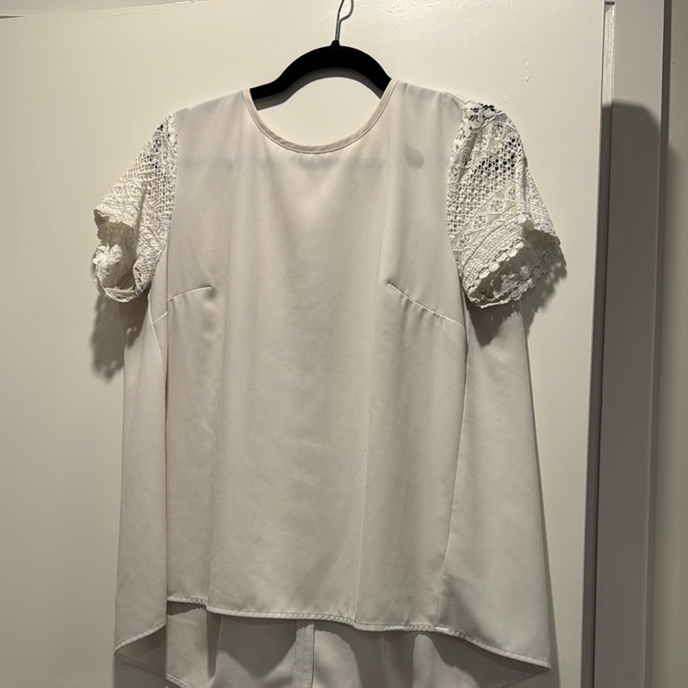 Michael Kors Cream Asymmetrical Boxy Blouse